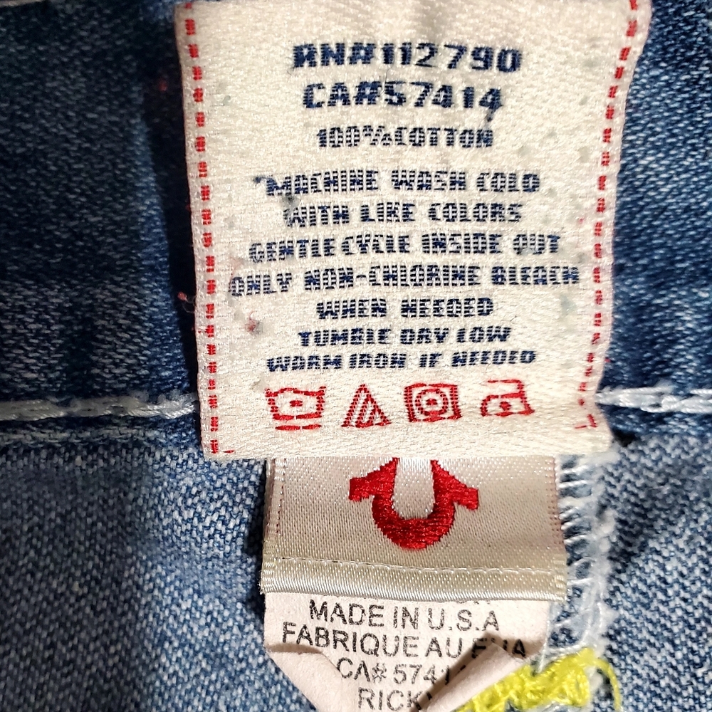 True Religion Men's Ricky Super-T Straight Leg Jeans sz 34 Blue - Picture 9 of 11